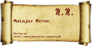 Matajsz Miron névjegykártya